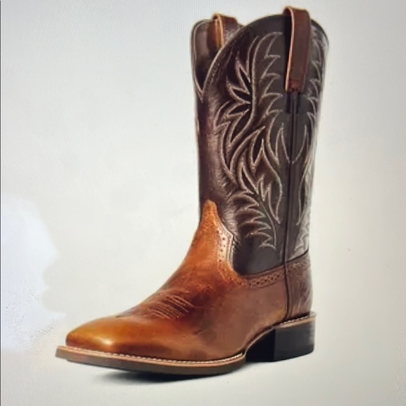 Men's Brown Leather Western Boots - Picture 1 of 2